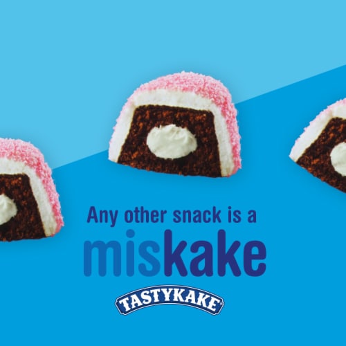 Tastykake Creme Filled Snowballs Coconut & Marshmallow Covered Chocolate Snack Cakes Perspective: right