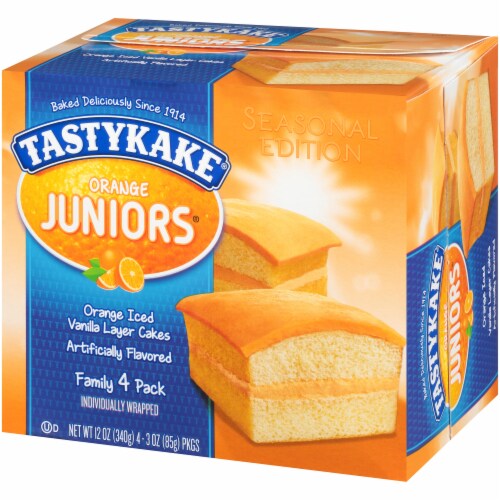 Tastykake® Orange Juniors® Iced Vanilla Layer Cakes Perspective: right