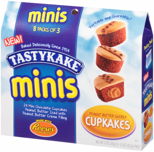 Tastykake Minis Peanut Butter Swirly Cupkakes Perspective: right