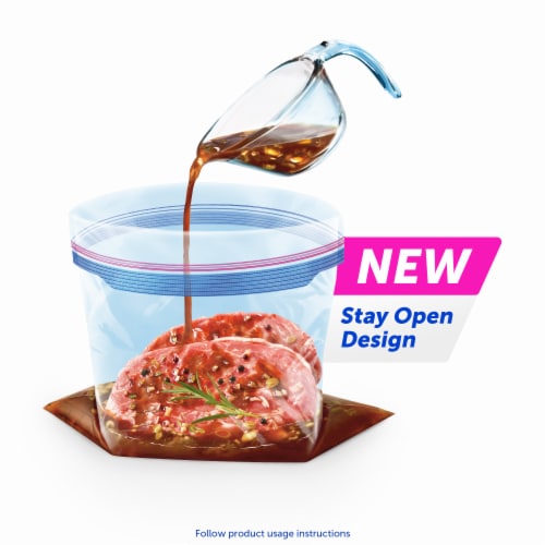 Ziploc Brand Quart Freezer Bags with Grip 'n Seal Technology Perspective: right