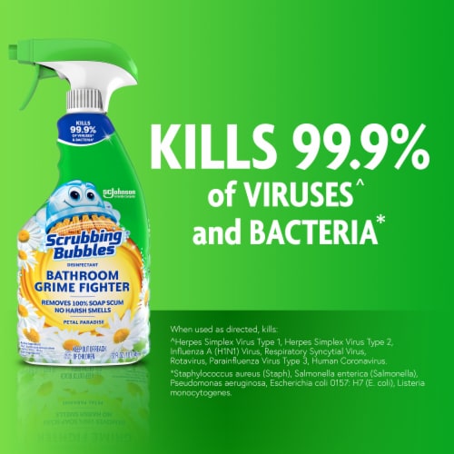 Scrubbing Bubbles Disinfectant Bathroom Grime Fighter Spray Petal Paradise Perspective: right