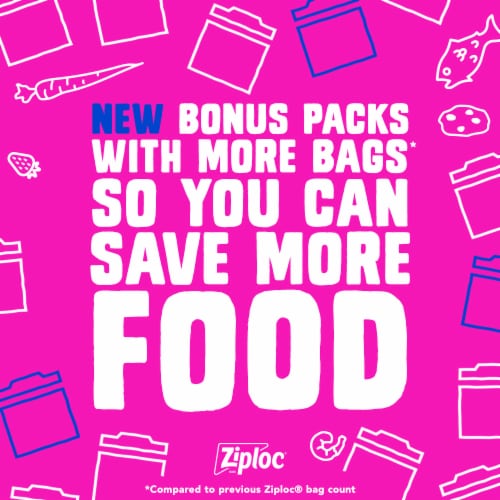 Ziploc Gallon Storage Bags Press to Close 22 Count Perspective: right