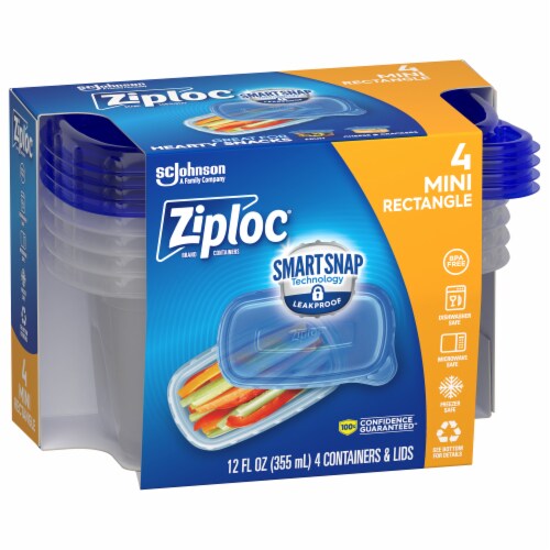 Ziploc Rectangle Food Storage Containers, Blue/Clear - 2 pack