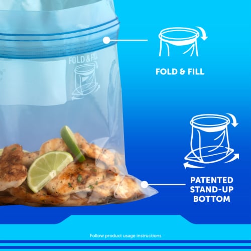 Ziploc® Gallon Freezer Bags with Stay Open Design Mega Pack Perspective: right