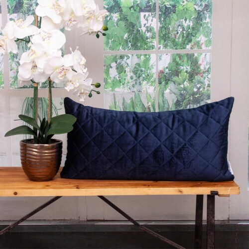 Parkland Collection Milo Transitional Navy Throw Pillow Perspective: right