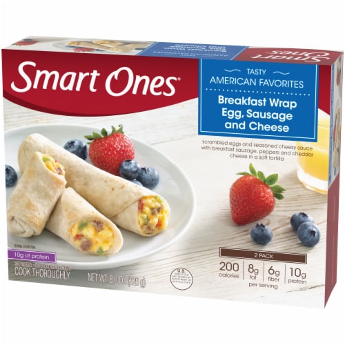 Smart Ones Egg Sausage & Cheese Breakfast Wrap with Chessy Sauce & Peppers Frozen Meal Perspective: right