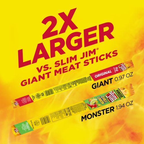 Slim Jim Monster Smoked Snack Stick Chile Limón Perspective: right