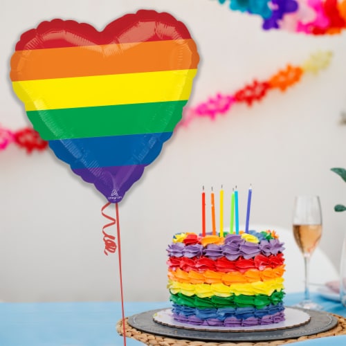 Rainbow Fun Helium Filled Balloon Perspective: right
