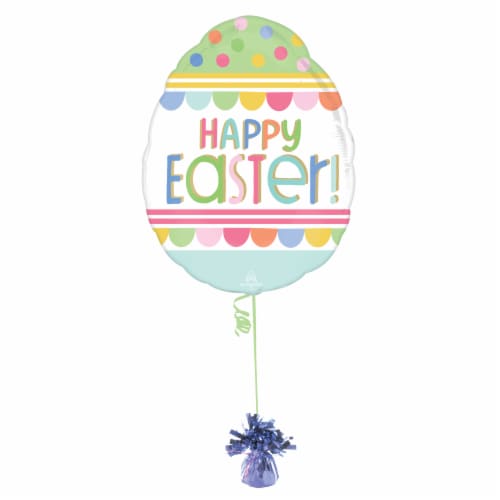 Happy Easter Egg Oversized Helium Filled Balloon Perspective: right