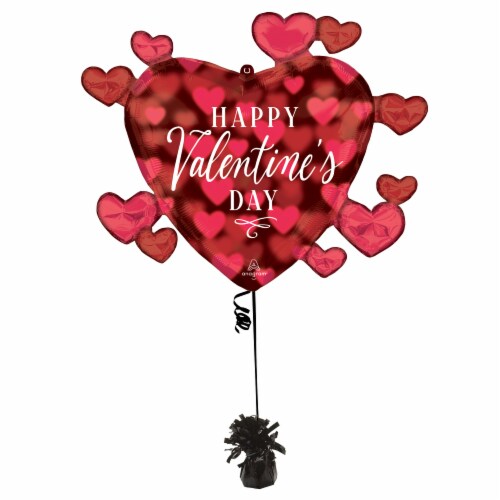 Romantic Glow Happy Valentine's Day Oversized Helium Filled Balloon - Big Heart Perspective: right
