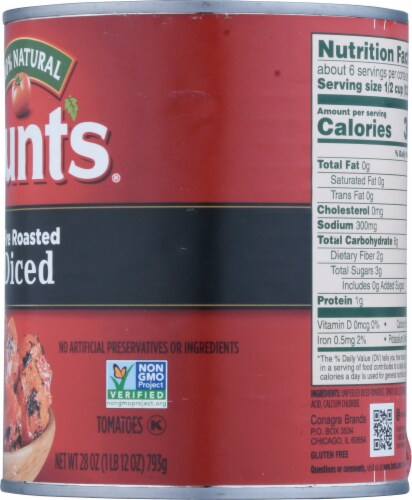 Hunt's® Fire Roasted Diced Tomatoes Perspective: right