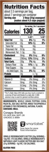 Orville Redenbacher's® Naturals Light Classic Butter & Sea Salt Microwave Popcorn Perspective: right