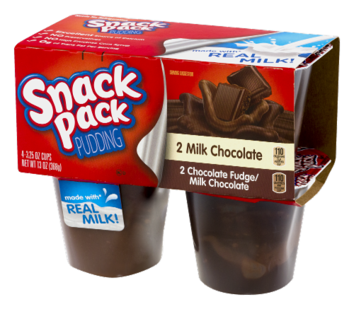 Snack Pack Milk Chocolate Variety Pudding Perspective: right