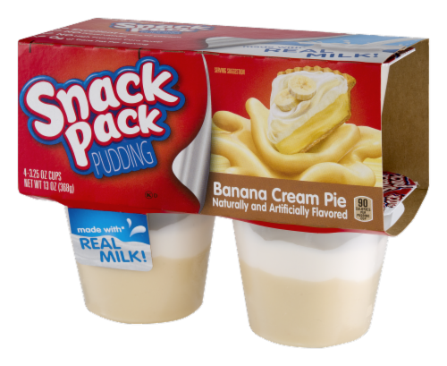 Snack Pack Dessert Favorites Banana Cream Pie Pudding Perspective: right