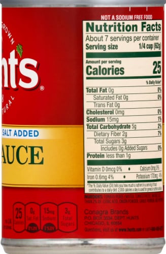 Hunt's® No Salt Added Tomato Sauce Perspective: right