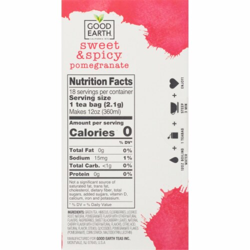 Good Earth® Sweet and Spicy Flavored Green Tea Perspective: right