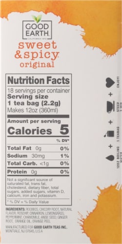 Good Earth® Sweet & Spicy® Caffeine Free Herbal Tea Bags Perspective: right