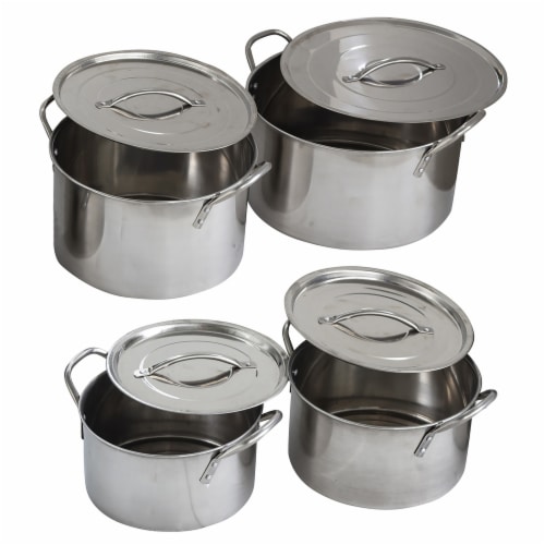 8 Piece Stainless Steel Stock Pot Set Perspective: right