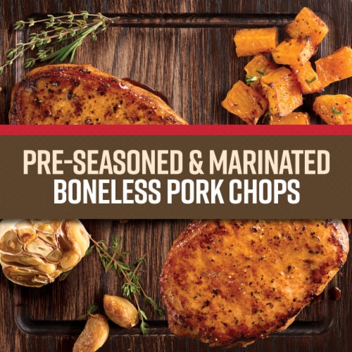 Tyson® Pork Chops Savory Campfire Freshly Seasoned Boneless Ready to Cook Perspective: right