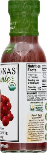 Brianna's Organic Red Wine Vinaigrette Dressing Perspective: right