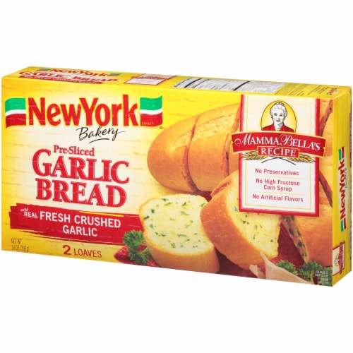 New York Bakery Mamma Bella's Recipe Pre-Sliced Garlic Bread Perspective: right