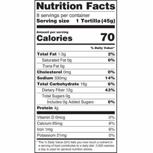 Olé Xtreme Wellness High Fiber Sprouted Grain Keto Certified Tortillas Perspective: right