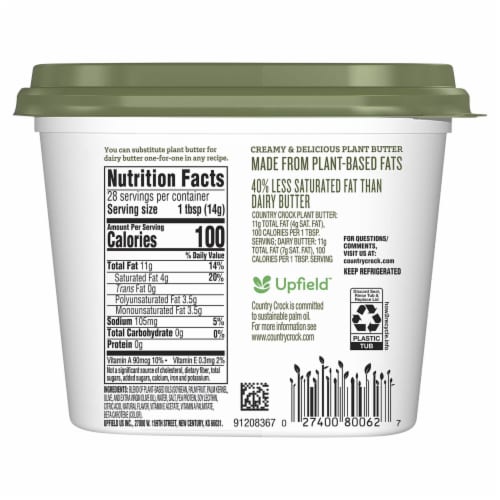 Country Crock® Dairy Free Plant Butter with Olive Oil Perspective: right