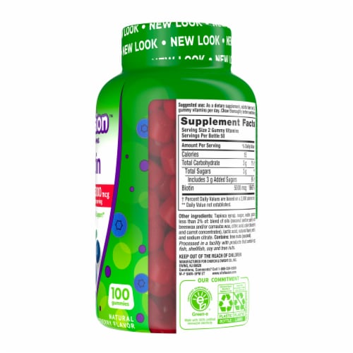 Vitafusion™ Extra Strength Blueberry Biotin Gummies 5000mcg Perspective: right