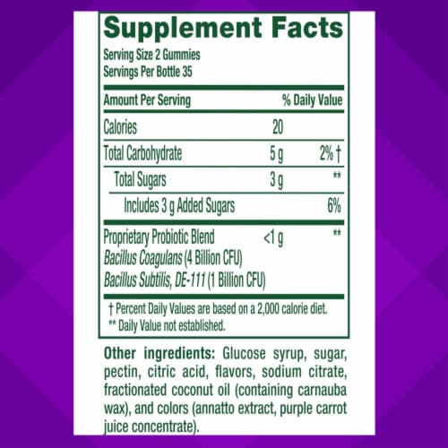 vitafusion Probiotic Raspberry Peach and Mango Flavored Gummy Supplement Perspective: right