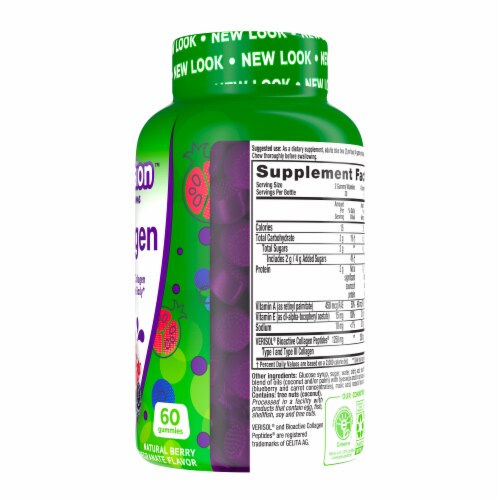 Vitafusion™ Natural Berry Pomegranate Flavor Collagen Gummy Vitamins Perspective: right