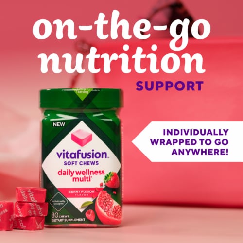 vitafusion Daily Wellness Berry Fusion Multivitamin Soft Chews Perspective: right