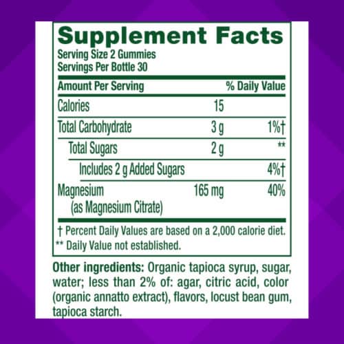 vitafusion Magnesium Orange Vanilla Flavored Gummy Supplement 165mg Perspective: right