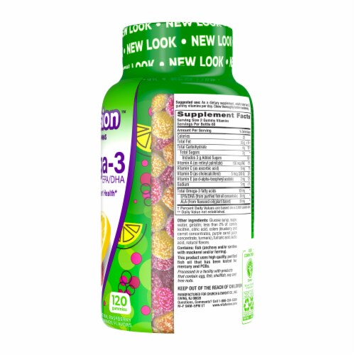 Vitafusion Omega-3 Natural Berry Lemonade Flavor Gummies 100mg Perspective: right