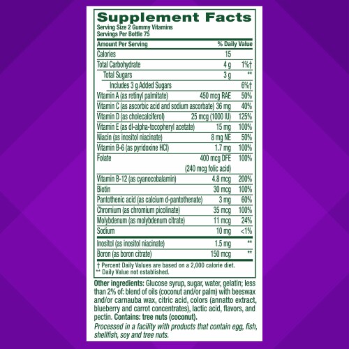 Vitafusion™ MultiVites Natural Berry Peach & Orange Flavor Multivitamin Gummies Perspective: right