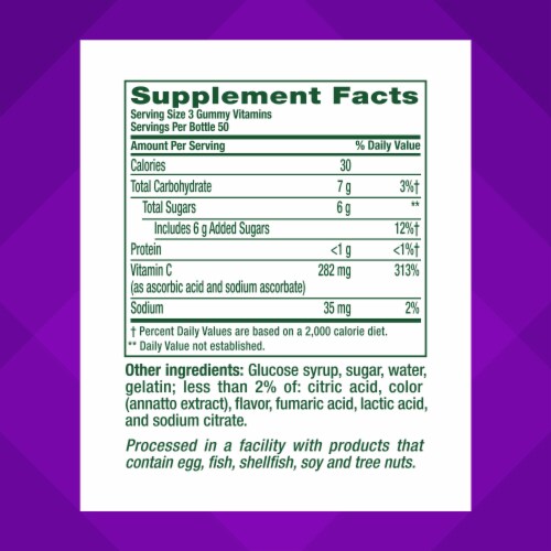vitafusion Power C High Potency Vitamin C Orange Flavored Gummy Supplement Immune Support 282mg Perspective: right