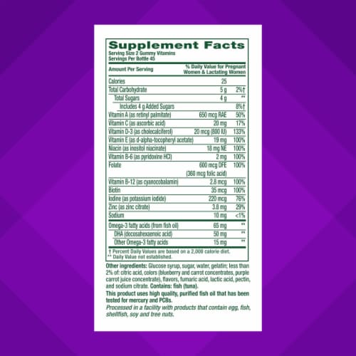 vitafusion PreNatal Raspberry Lemonade Flavored Gummy Vitamin Pregnancy Multivitamin Perspective: right
