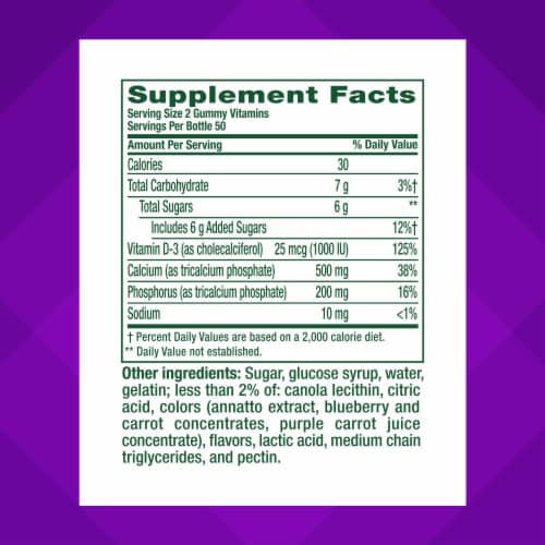 vitafusion Calcium Fruit & Cream Flavored Supplement Chewable Gummy Vitamin Bone Health Support Perspective: right