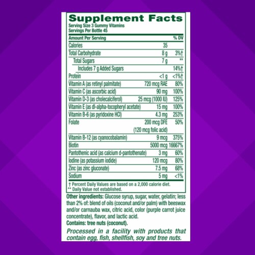 Vitafusion™ Gorgeous Hair Skin & Nails Raspberry Gummies Perspective: right