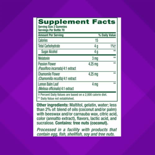 vitafusion Sugar Free Melatonin Peach & White Tea Flavored Sleep Support Gummy Supplement 3mg Perspective: right