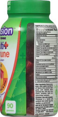 Vitafusion™ Tangerine + Strawberry Multi+ Immune Gummies Perspective: right