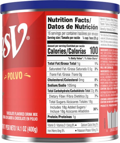 Nestle® Carlos V® Chocolate Powder Drink Mix Perspective: right