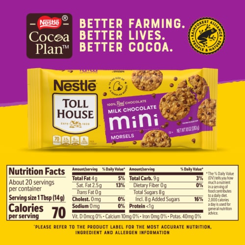 Nestle Toll House Milk Chocolate Mini Morsels Mini Baking Chips Melting Chocolate Perspective: right