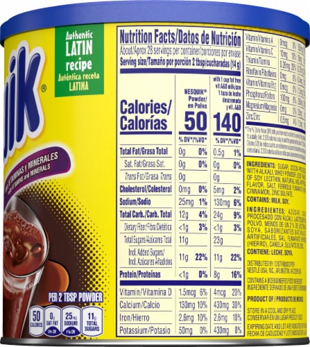 Nesquik® Chocolate Powder Drink Mix Canister Perspective: right