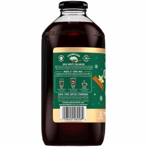 Chameleon Organic Cinnamon Vanilla Flavored Cold Brew Coffee Concentrate Perspective: right