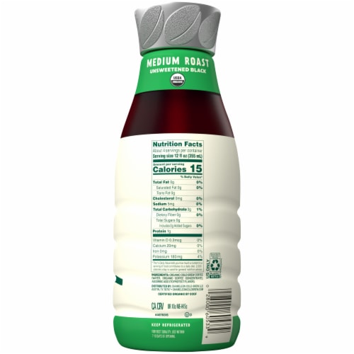Chameleon Organic Medium Roast Unsweetened Black Cold Brew Coffee Perspective: right