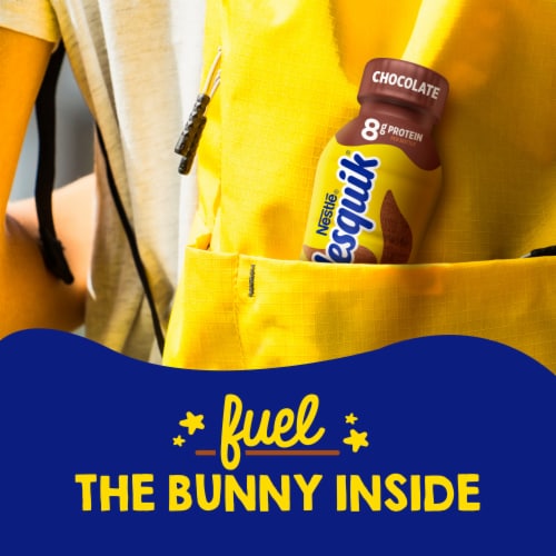 Nesquik Chocolate Milk Ready to Drink Low-fat Milk 12 Bulk Pack 8 fl oz Bottles Perspective: right