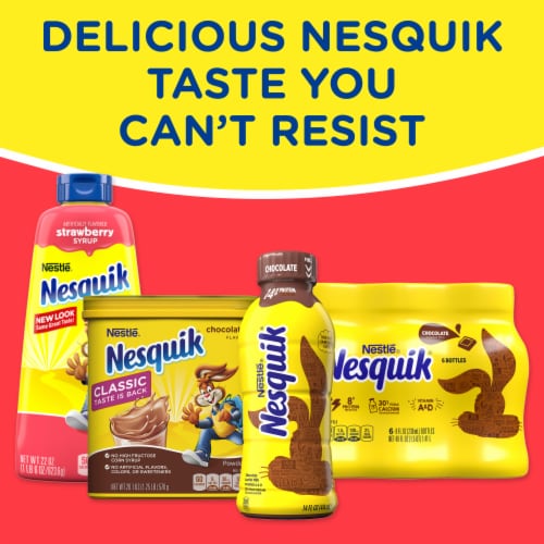 Nesquik Strawberry Flavor Powder Drink Mix Canister Perspective: right