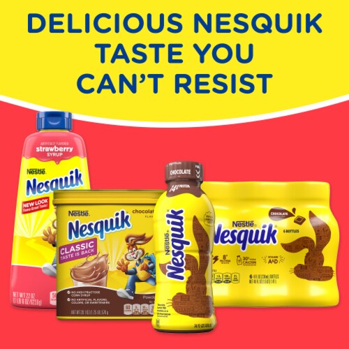Nesquik Strawberry Flavor Powder Drink Mix Canister Perspective: right