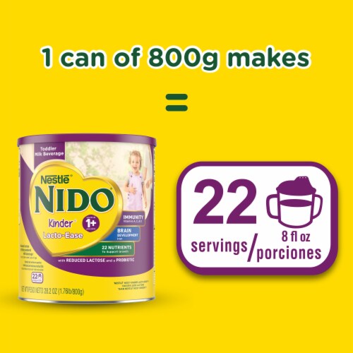 Nestle NIDO Lacto-Ease Toddler Powdered Milk Beverage - Canister - Toddler Drink Mix Perspective: right