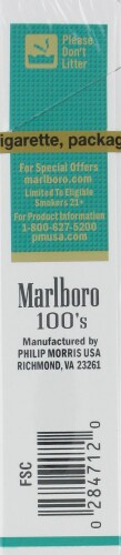 Marlboro Gold Menthol 100s Cigarettes Perspective: right